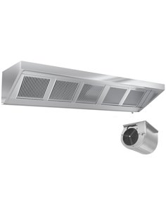 Wall type Extraction canopy with Filter &amp Fan &amp Lights &amp Speed control 2200x900x450mm | Stalwart DA-VH229F