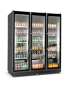 Commercial Display Refrigerator with Triple Glass 1200 litres door Black | Stalwart DA-KXG1680BLACK