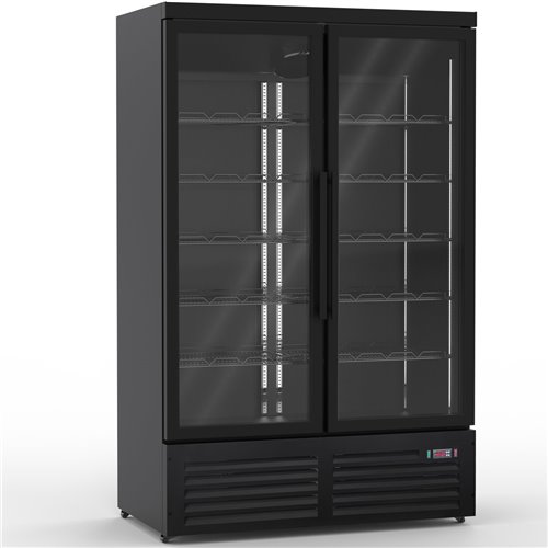 Commercial Display Freezer with Double Glass door 930 litres Black | Stalwart DA-KXD1253BLACK