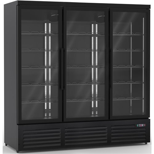 Commercial Display Refrigerator with Triple Glass door 1530 litres Black | Stalwart DA-KXG1880BLACK