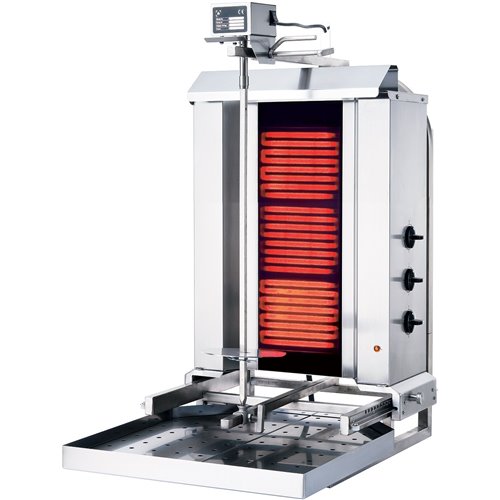 Professional Gyros/Kebab grill Electric Movable body Top motor Capacity 40kg 3 elements 5.4kW | Stalwart Da-KLG230HG