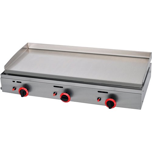 Premium Commercial Gas Griddle Smooth plate 3 burners 9.3kW Countertop | Stalwart Da-YGPL1000