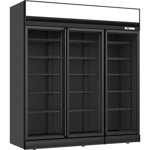 Commercial Display cooler 1886 litres Triple hinged doors Top mount Black | Stalwart Da-TR202BLACK