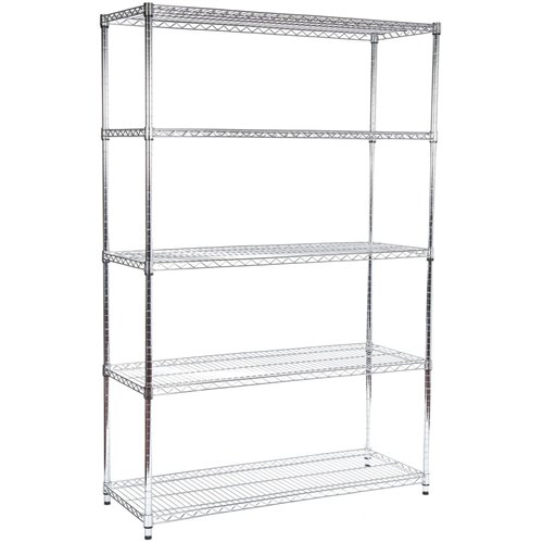 Commercial Shelving unit 5 tier 2250kg Width 1800mm Depth 600mm Chrome wire | Stalwart Da-CR561182