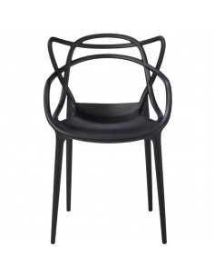 Bistro Dining Arm Chair Plastic Black Indoors & Outdoors | DA-WW023BLACK 2