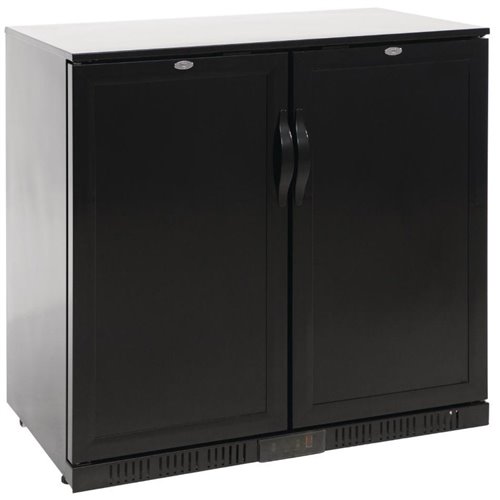 Back bar cooler 2 hinged solid doors 208 litres Black | Adexa LG208M