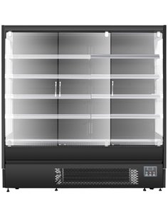 Wall Cabinet Multi Deck Refrigerator 3 Glass Door Black 1940x800x2000mm | Stalwart DA-BLF2080GA