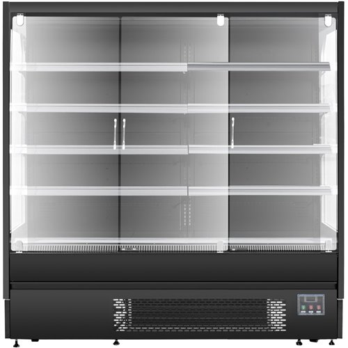 Wall Cabinet Multi Deck Refrigerator 3 Glass Door Black 1940x800x2000mm | Stalwart DA-BLF2080GA