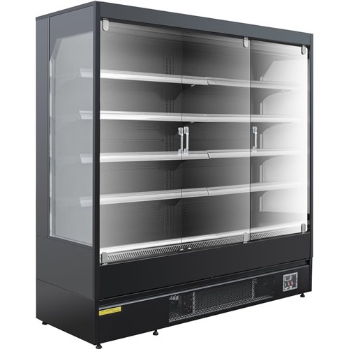 Wall Cabinet Multi Deck Refrigerator 3 Glass Door Black 1940x800x2000mm | Stalwart DA-BLF2080GA