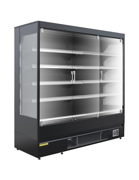 Wall Cabinet Multi Deck Refrigerator 3 Glass Door Black 1940x800x2000mm | Stalwart DA-BLF2080GA