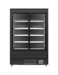 Wall Cabinet Multi Deck Refrigerator Double Sliding Door Black 1520x800x2000mm | Stalwart DA-BLF1580G