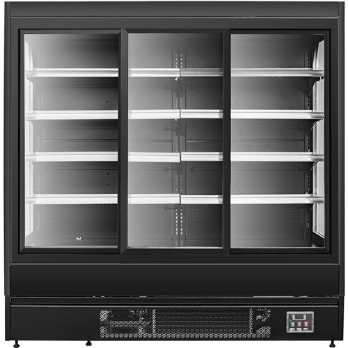 Wall Cabinet Multi Deck Refrigerator 3 Sliding Door Black 1940x800x2000mm | Stalwart DA-BLF2080G