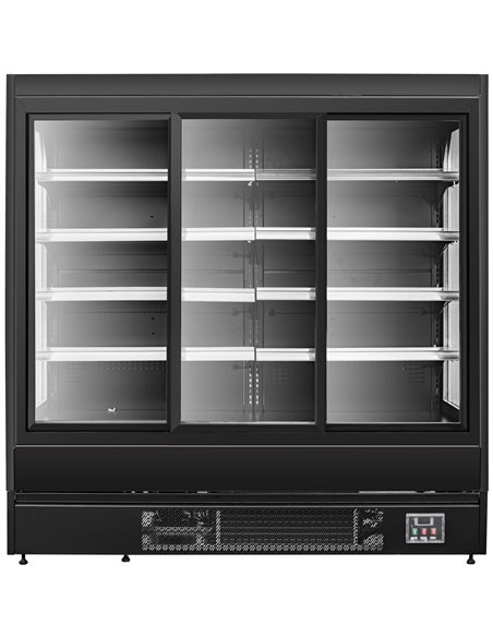 Wall Cabinet Multi Deck Refrigerator 3 Sliding Door Black 1940x800x2000mm | Stalwart DA-BLF2080G