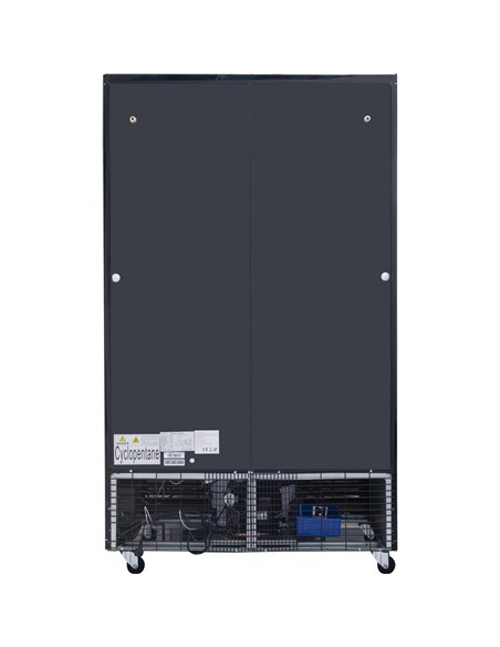 Commercial Bottle cooler Upright 930 litres Ventilated cooling Twin hinged doors Black Canopy light | Stalwart DA-LG1000BFMBLACK