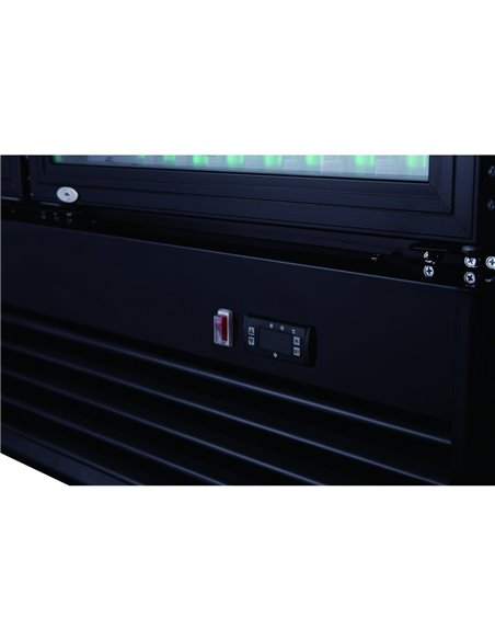 Commercial Bottle cooler Upright 930 litres Ventilated cooling Twin hinged doors Black | Stalwart DA-LG1000BFPBLACK