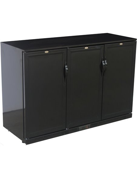 Back Bar Bottle Cooler Triple Solid hinged door 348 litres | Stalwart DA-LG330M