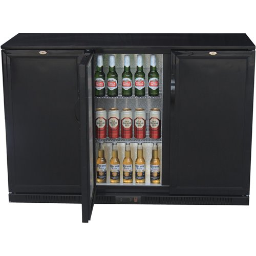 Back Bar Bottle Cooler Triple Solid hinged door 348 litres | Stalwart DA-LG330M