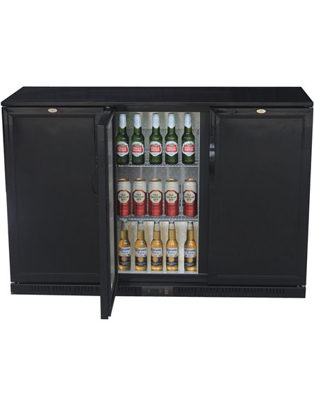 Back Bar Bottle Cooler Triple Solid hinged door 348 litres | Stalwart DA-LG330M