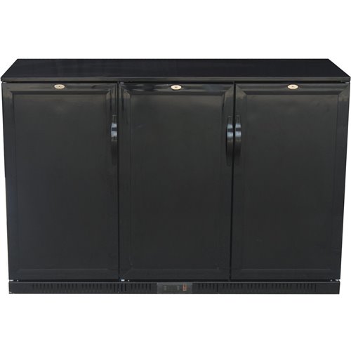 Back Bar Bottle Cooler Triple Solid hinged door 348 litres | Stalwart DA-LG330M