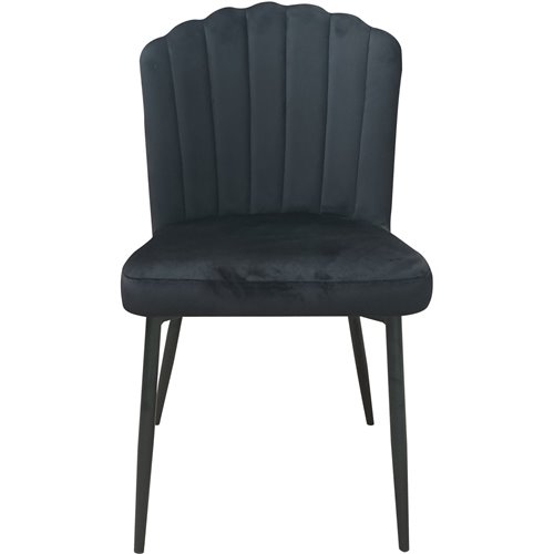 Velvet Dining Chair Black &amp Metal | Stalwart DA-WW189