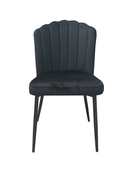 Velvet Dining Chair Black &amp Metal | Stalwart DA-WW189