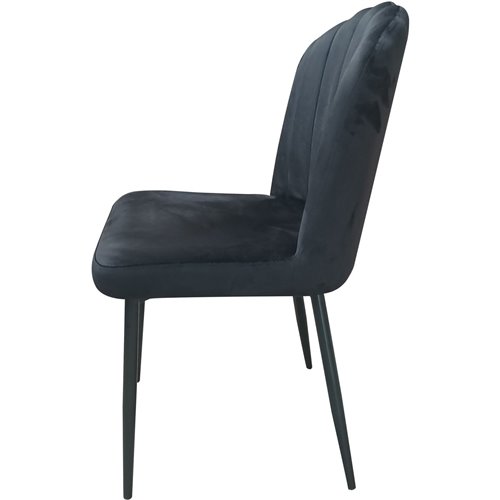 Velvet Dining Chair Black &amp Metal | Stalwart DA-WW189
