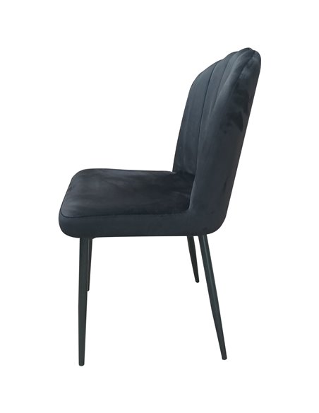 Velvet Dining Chair Black &amp Metal | Stalwart DA-WW189