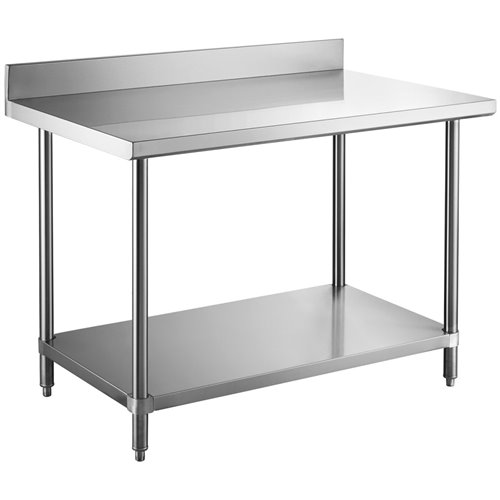 Professional Work table Stainless steel Undershelf Upstand 800x600x900mm | Stalwart DA-W218E6080B