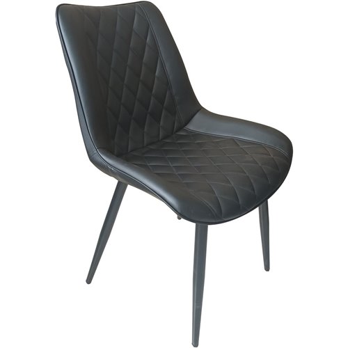 Side Dining Chair PU leather seat Black | Stalwart DA-WW198