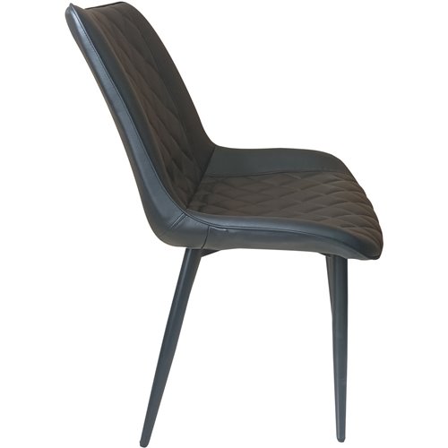 Side Dining Chair PU leather seat Black | Stalwart DA-WW198