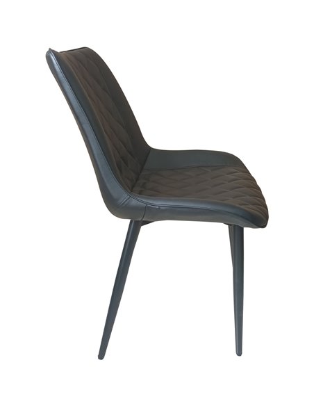 Side Dining Chair PU leather seat Black | Stalwart DA-WW198