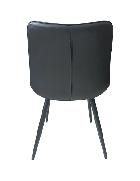 Side Dining Chair PU leather seat Black | Stalwart DA-WW198