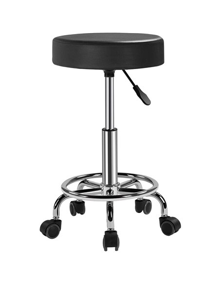2 x Black Height Adjustable Swivel Stool | Stalwart DA-WW115