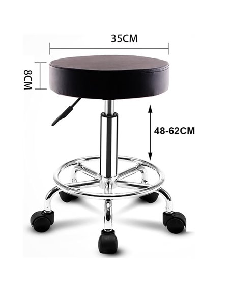 2 x Black Height Adjustable Swivel Stool | Stalwart DA-WW115