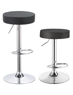 Black Height Adjustable Barstool with Thick seat | Stalwart DA-WW120 2