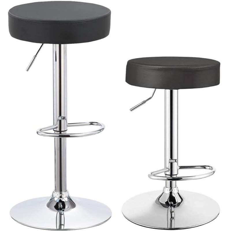 Black Height Adjustable Barstool with Thick seat | Stalwart DA-WW120