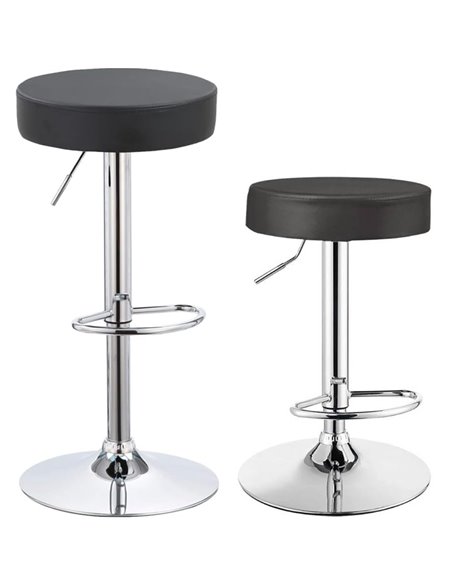 Black Height Adjustable Barstool with Thick seat | Stalwart DA-WW120