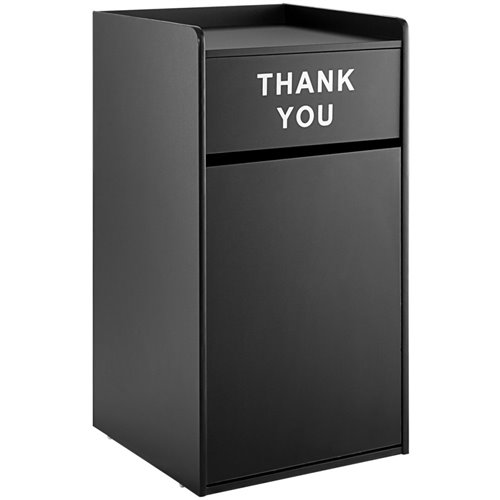Commercial Rubbish Bin Cabinet &amp Tray Shelf 'Thank You' Black | Stalwart DA-GSLJ006B