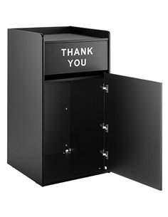 Commercial Rubbish Bin Cabinet &amp Tray Shelf 'Thank You' Black | Stalwart DA-GSLJ006B 2