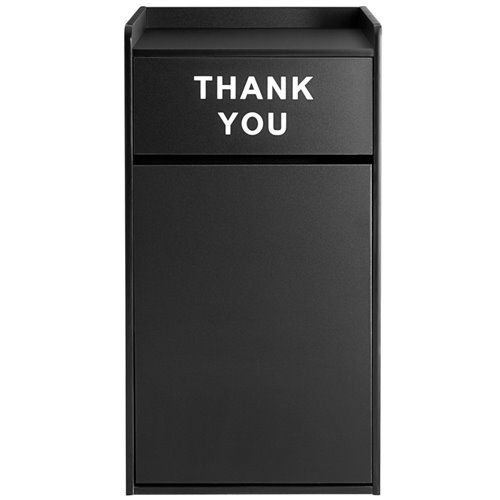 Commercial Rubbish Bin Cabinet &amp Tray Shelf 'Thank You' Black | Stalwart DA-GSLJ006B