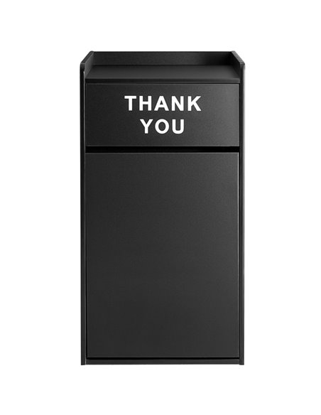 Commercial Rubbish Bin Cabinet &amp Tray Shelf 'Thank You' Black | Stalwart DA-GSLJ006B