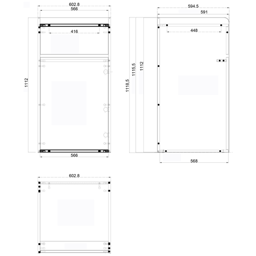 Commercial Rubbish Bin Cabinet &amp Tray Shelf 'Thank You' Black | Stalwart DA-GSLJ006B