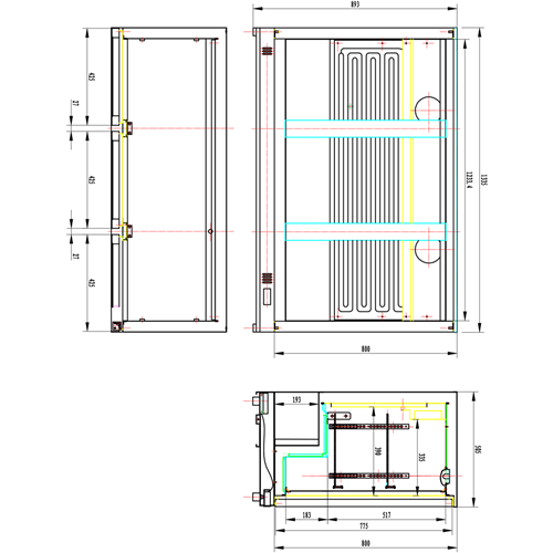 Back bar cooler 3 hinged doors 312 litres Black | DA-BC03PP