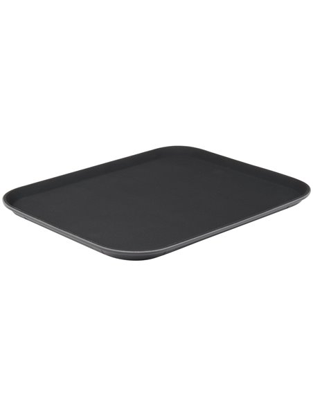 Non-skid Serving tray Fiberglass Rectangular 15x20&quot Black | DA-WHF1520