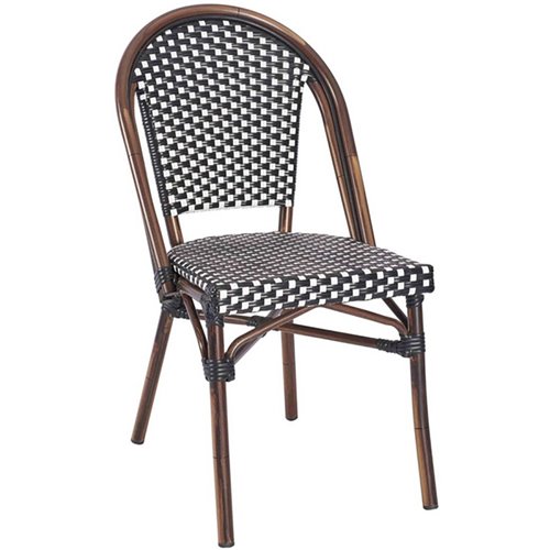 Bistro Rattan Chair Aluminium Black | Stalwart DA-GSR8099