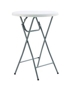 Folding Bar Table White Plastic Ø81cm | Stalwart DA-HQXY81