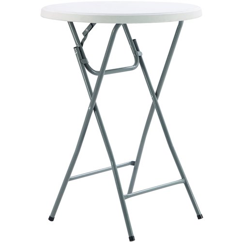 Folding Bar Table White Plastic Ø81cm | Stalwart DA-HQXY81