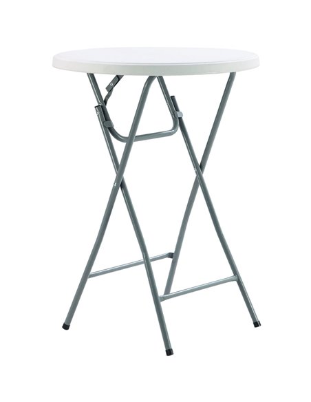 Folding Bar Table White Plastic Ø81cm | Stalwart DA-HQXY81