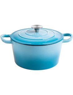 Enameled Cast iron Casserole Dish Round Turquiose ø20cm 1.5 litres | DA-A20WT