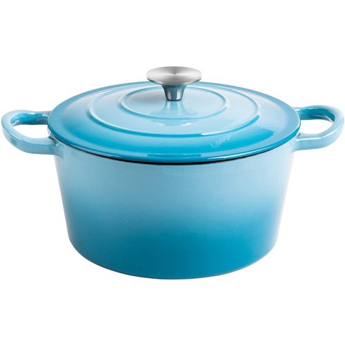 Enameled Cast iron Casserole Dish Round Turquiose ø20cm 1.5 litres | DA-A20WT